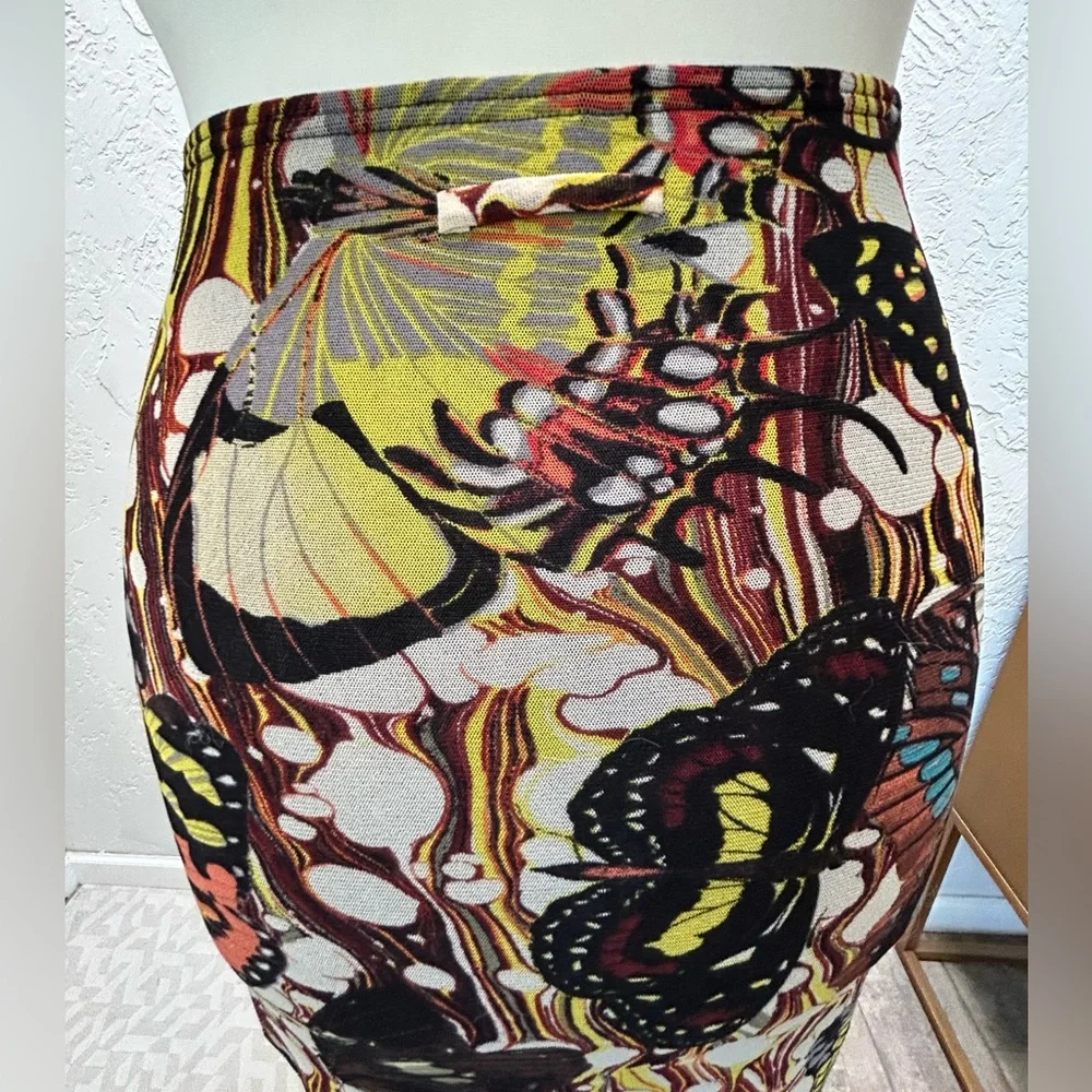 Jean Paul Gaultier Vintage Butterfly-Print Maxi Skirt Size Large - Picture 4 of 5